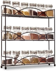 SCHWERLASTFREISTEHEND 3-STUFIG GEWÜRZ- UND KRÄUTERREGAL UNIVERSAL GRÖSSE PASST KÜCHE - Bild 1 von 9