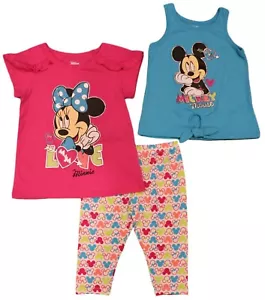Disney☆Toddler & Little Girls' Minnie Mouse 3 Piece Tops & Leggings Set☆ 2T-6x - Picture 1 of 1