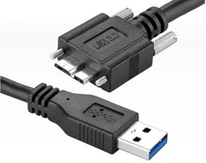 USB A 3.0 to Micro B Panel Mount Locking Screws Data Charging Cable 5Gbps | 3m - Picture 1 of 10