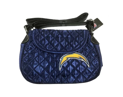 Los Angeles Chargers Quilted Saddlebag Purse Crossbody Embroidered Team Logo Cover