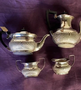 Set da tè in argento sterling set da tè teiera servizio da tè caffettiera argentato - Foto 1 di 15