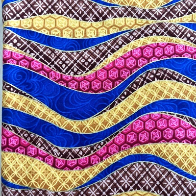 COTTON FABRIC MULTICOLOR W/GOLD EDGINGS FAB 81 - Image 1 of 4