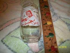 RED & WHITE RALPH KINER DRINKING GLASS,TUMBLER~PITTSBURGH PIRATES~5" TALL - Picture 1 of 2