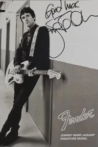 JOHNNY MARR Signed 'FENDER' Photograph - Alternative SMITHS 10"x6" reprint - Picture 1 of 1
