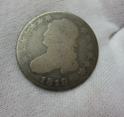 Cuarto de busto 1819 (grande 9) (set break) (estado fresco) Foto 1 de 4