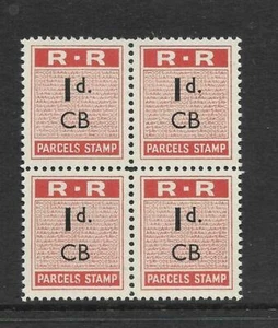 ESTAMPILLAS DE PAQUETES DE FERROCARRIL RHODESIA, 1951, 1d CON CB, CHISAMBA, MNH BLOQUE 4 - Imagen 1 de 1