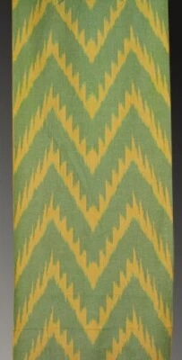 11 Yard HAND MADE UZBEK Natural 100% COTTON IKAT FABRIC # 7301 - Image 1 of 4