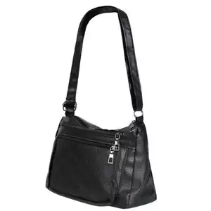 Black Stylish Travel Women Soft Leather Shoulder Crossbody Bag Handbag for Work - Picture 1 of 10