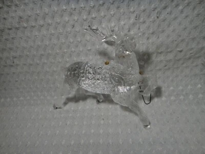 Reindeer Clear Plastic Christmas Tree Ornament - Image 1 of 4
