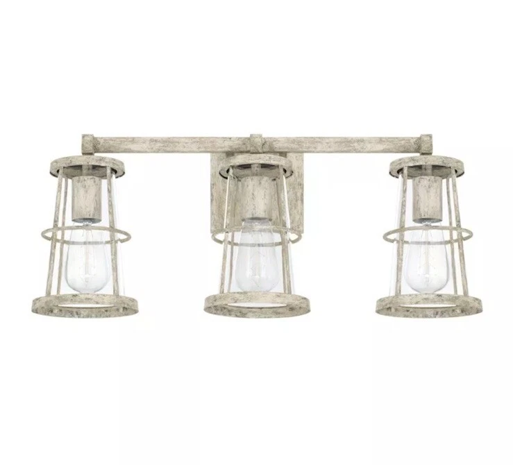 Tocador de 3 luces Capital Lighting Beaufort, arena mística - 127431MS Foto 1 de 1