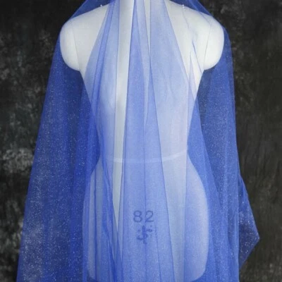 Sheer Tulle Glitter Fabric Mesh Shiny Cloth Craft for Evening Wedding Dress DIY - Image 1 of 4