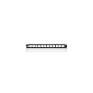 Leviton 4S255-S24 24 Port 1RU Shielded Flat Quickport Patch Panel Black - Picture 1 of 2