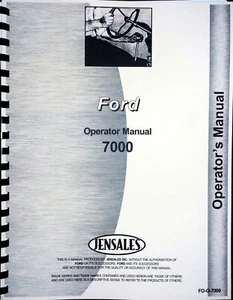 Ford 7000 Gas Diesel Tractor Operador Manual del Propietario - Imagen 1 de 10