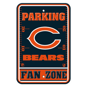 New NFL Chicago Bears Home Office Bar Decor Parking Sign FAN ZONE 12" x 18"