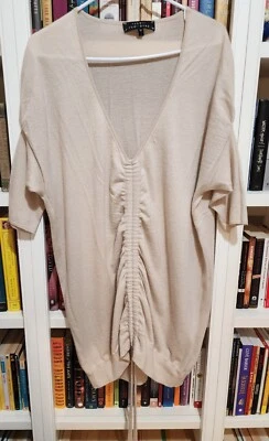 Suéter túnica Robert Rodriguez marfil cachemir media manga cuello en V mediano Foto 1 de 4