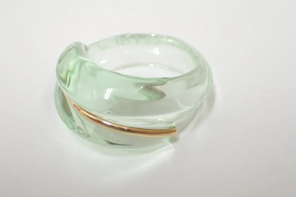 Anello Baccarat Coquillage Cristallo Trasparente K18 750 Misura 15 (JP) USATO... - Immagine 1 di 4