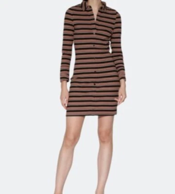 Vestido Walter Baker Talla Pequeña Julianne Rayas Elastizado Bodycon Mini Negro NUEVO $228 Foto 1 de 4