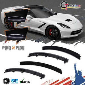 4x Smoked LED White Side Marker Lights For Chevrolet 2014-2019 Chevy Corvette C7 - Bild 1 von 12