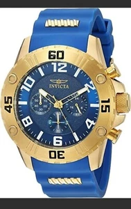 New Invicta Pro Diver Men's Watch - 48mm, Gold, Blue (22699) High Quality - Picture 1 of 2