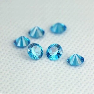 3 mm 10Pcs Certified Natural Santa Maria Aquamarine Round Cut Loose Lot Gemstone - Picture 1 of 3