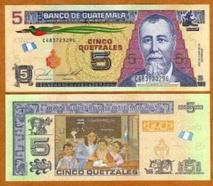 Guatemala, 5 Quetzales, 2020, P-Nuevo, UNC - Imagen 1 de 3