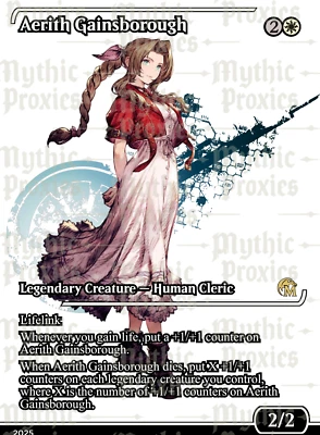 Aerith Gainsborough Japanese  Frame Custom Altered Art Playtest Proxy Card - Image 1 of 4