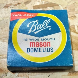 Ball 42000 Wide Mouth Dome Lid Silver 12 Count Vintage Mug Cup Jar Prop Movie - Picture 1 of 7