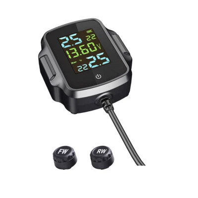 Motorcycle TPMS Tire Tyre Pressure Monitor Temperature Alarm System Waterproof - Image 1 of 4