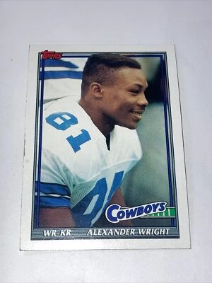 1991 Topps Alexander Wright Dallas Cowboys Football Trading Card - Image 1 of 4