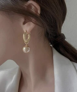 Faux Pearl Drop Earrings - Picture 1 of 3
