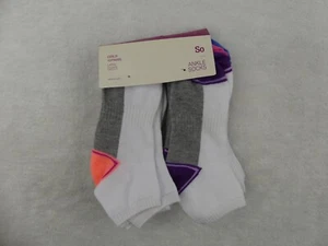 SO Socks Girls Large Fits Shoe Size 4-10 Ankle 9 Pairs Arch Support - Picture 1 of 13
