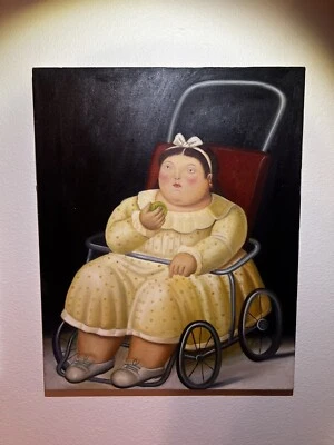 Pintura reproducción niña Fernando Botero 1996 HECHA A MANO Foto 1 de 4