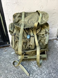 US Army Ruck Backpack OD Nylon Medium LC-2 Combat Field Pack & Metal Frame - Picture 1 of 11