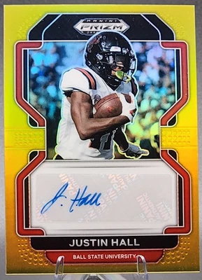 Justin Hall /10 2022 Panini Prizm Draft Rookie RC Auto Gold Prizm Ball State SSP - Image 1 of 2