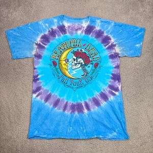 Grateful Dead Tie Dye T-Shirt Fall Tour '89 Liquid Blue M Band Tee Psychedelic - Picture 1 of 7