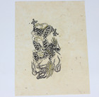 Buddhistischer Holzschnitt mit Gold Reispapier Original aus Tibet Glücksdrache