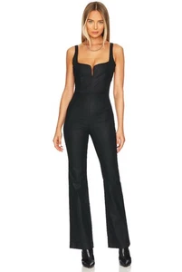 7 For All Mankind Women's Coated Flare Sexy Stretchy Jumpsuit Size S NWT $398 - Picture 1 of 3
