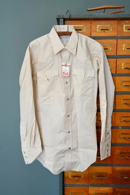 Vintage H Bar C Ranchwear Shirt Mens Large Western Pearl Snap 80s Brown Tan NWT - Image 1 of 4