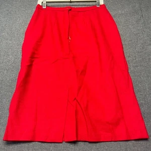 Pendleton Womens  A Line Skirt Size 12 Petite Red Virgin Wool Pockets Front Slit - Picture 1 of 10
