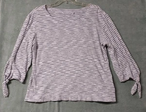 HABITAT Large Women's Scoop Neck Pullover Blouse with 3/4 Knot Sleeves - Picture 1 of 11