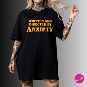 Written & Directed By Anxiety Mental Health Gothic Alt Oversized Dress T-Shirt - Picture 1 of 1