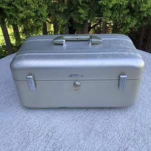 Vintage 50s Pre Zero Halliburton Cosmetic Beauty Aluminum Case Box Rare - Picture 1 of 17