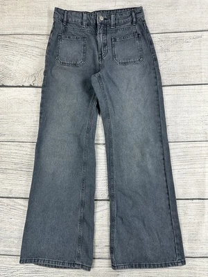 Pantalones de mezclilla Zara de pierna acampanada para niñas talla 13-14 con cintura ajustable - GRIS Foto 1 de 4