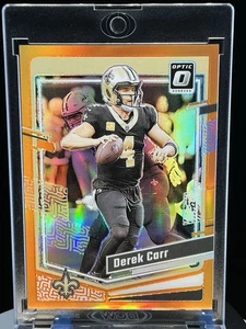 2023 Panini Donruss Optic Derek Carr Orange Prizm 18/249 New Orleans Saints #134 - Foto 1 di 14