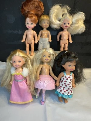 Lote de 6 muñecas KELLY TOMMY LIL FRIENDS BEBÉ HERMANA DE Barbie princesas bailarinas Foto 1 de 4