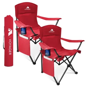 Voyager 2 Pack Premium Outdoor Camping Chair Set-120kg Capacity-Free fast delivr - Picture 1 of 6