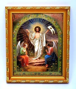 Ikone Auferstehung Christi икона Воскресение Христово освящена 20,5x17,5x1,7 cm - Picture 1 of 1