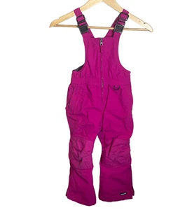 Lands End Girls Ski Snowboard Snow Bibs Pants Overalls Size 4 Pink Insulated - Picture 1 of 8