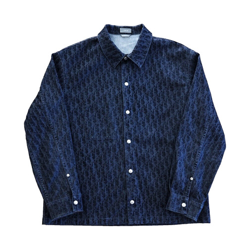 Autentica RARA giacca di jeans Dior grigio obliquo taglia 50 (si adatta come XL)