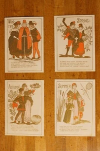 Antique Victorian Trade Card Marshalltown Iowa Set of 4 Seasons - Picture 1 of 9